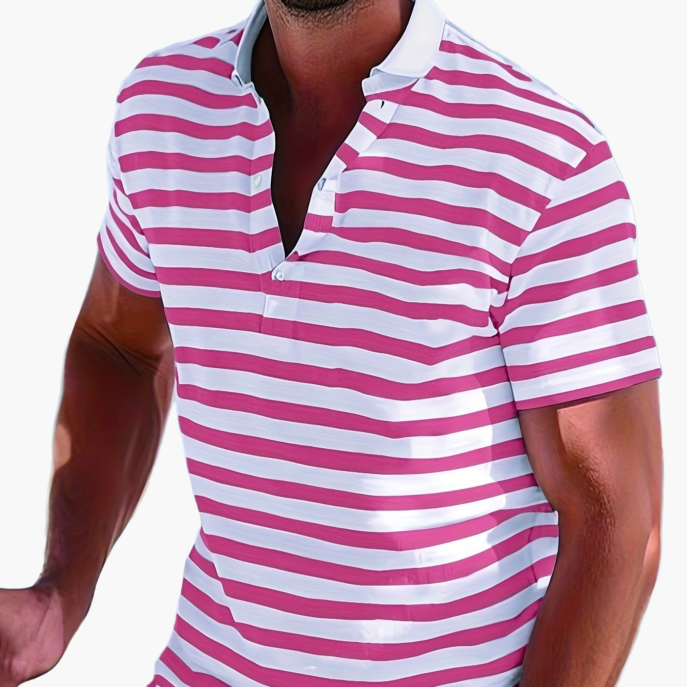 Polo marin à rayures homme style casual pour l'été