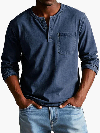 Chemise Henley à Manches Longues pour Homme – Style Décontracté et Élégant pour Toutes Occasions