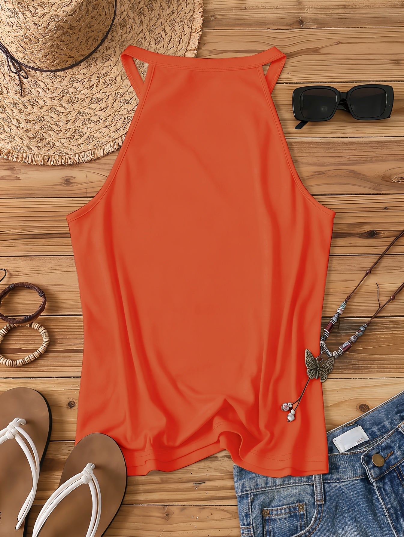 Débardeur Femme Style Bohème Casual - Motif Soleil et Message Positif - Idéal Été et Vacances