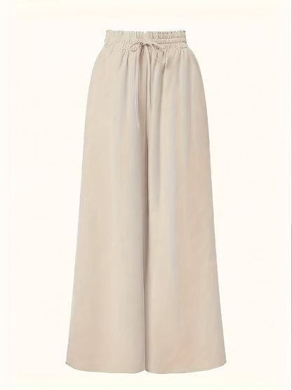 Pantaloni Palazzo Larghi Donna Stile Elegante Vita Alta con Cintura, Moda Casual e Sofisticata