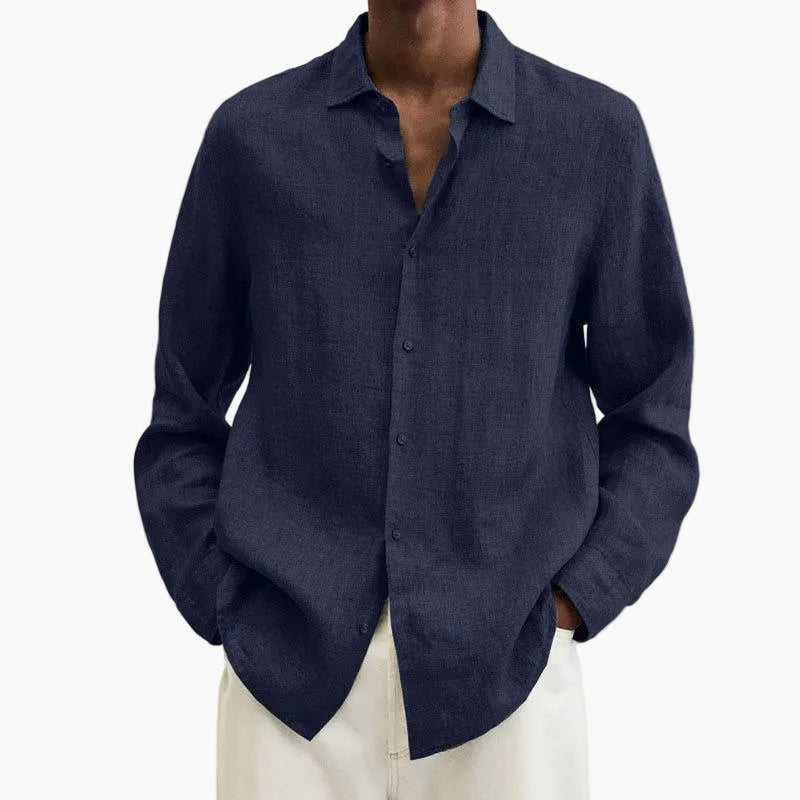 Chemise homme oversize style urbain décontracté à manches longues