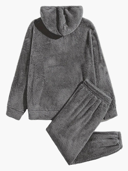 Ensemble décontracté homme survêtement style polaire à capuche pour automne et hiver