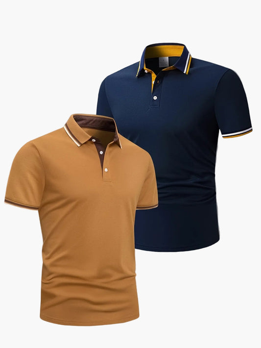 Casual herenpolo met contrasterende kraag, elegante stijl voor dagelijkse activiteiten en vrije tijd