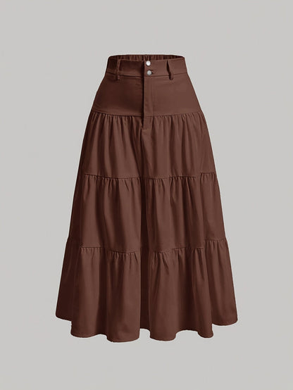 Jupe longue taille haute femme style bohème élégante pour printemps et été