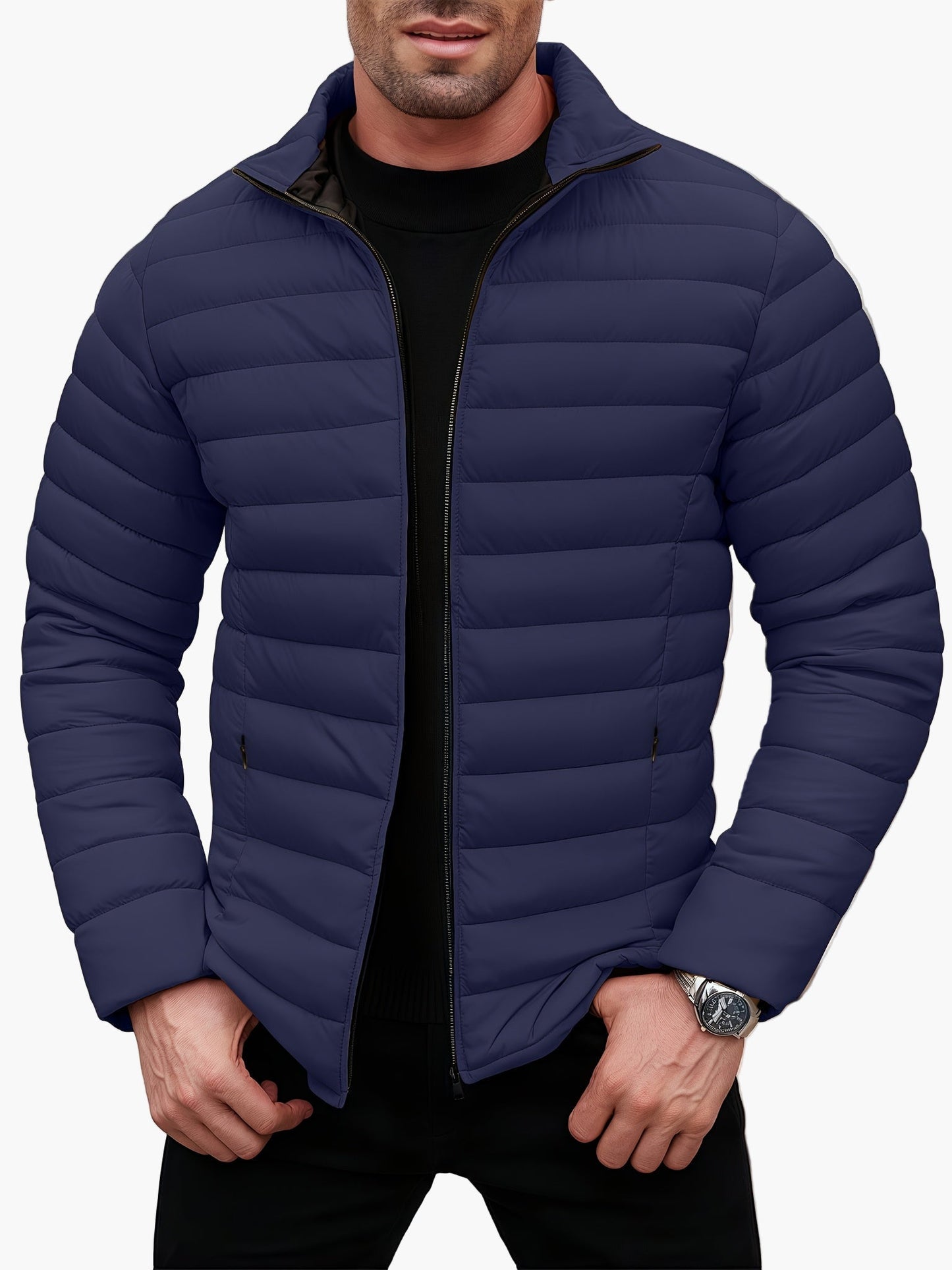 Veste matelassée homme style casual pour hiver et mi-saison