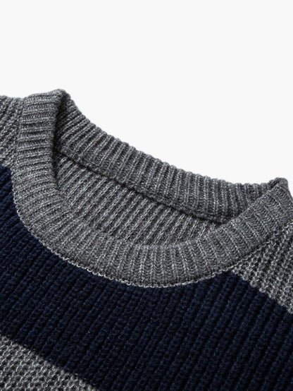 Pull décontracté à rayures pour homme style automne hiver