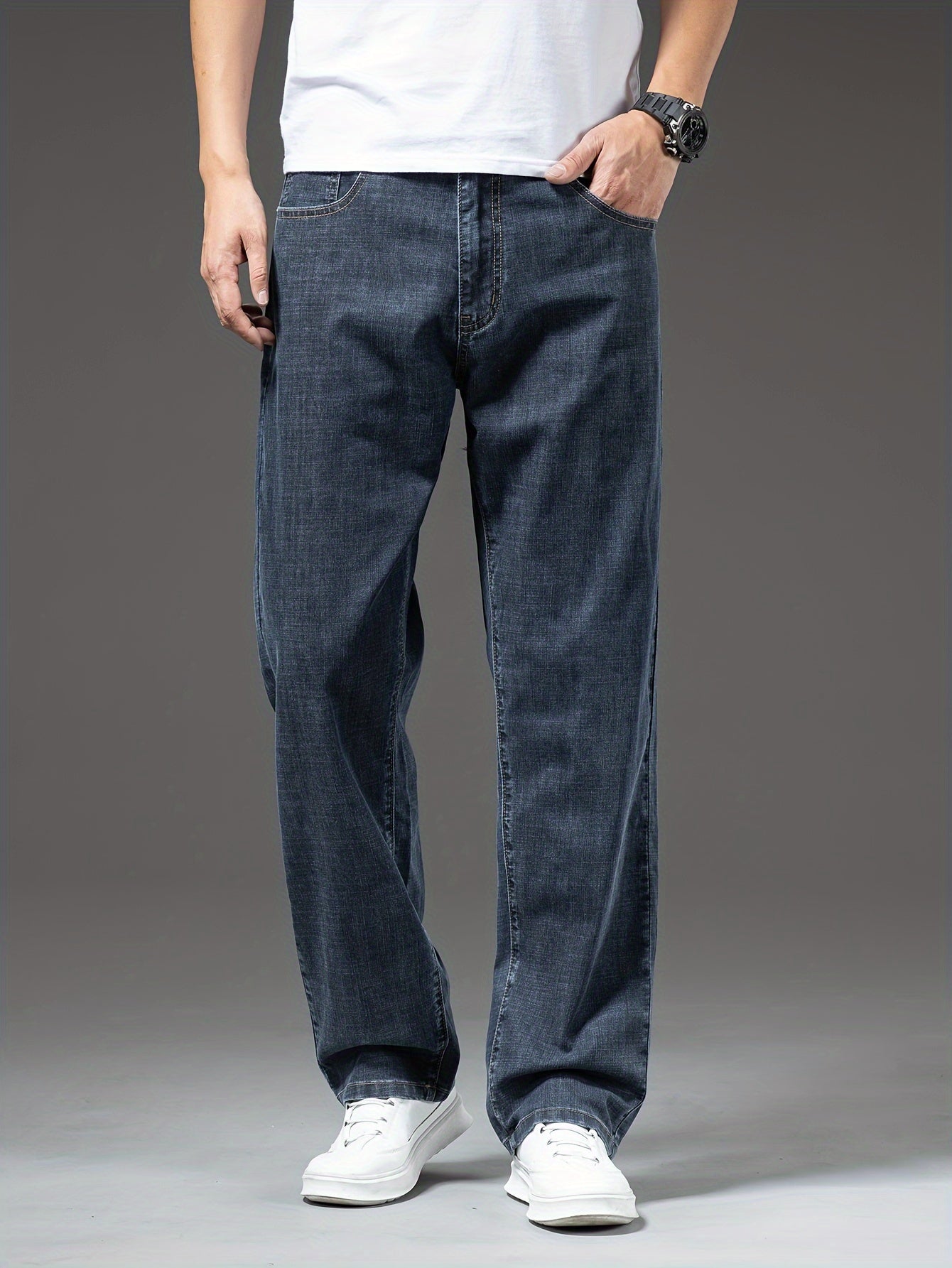 Herenjeans met rechte pasvorm, klassieke stijl, voor dagelijks gebruik