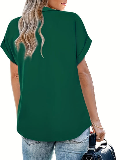 Elegant Women's Blouse Batwing Sleeves Casual Style Summer