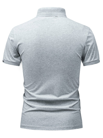 Polo décontracté pour homme à col boutonné style urbain