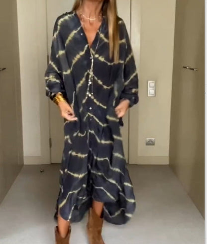 Heather – Robe Longue Cardigan d'Été en Style Rétro