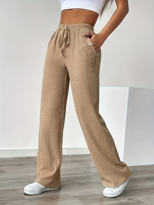 Pantaloni casual dritti a vita alta da donna - Stile urbano chic e confortevole