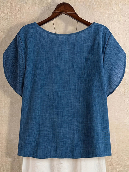 Blouse Tuniek Dames Asymmetrische Stijl Casual Elegant
