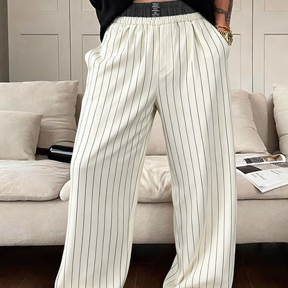 Pantalon ample à rayures pour homme style détente élégance moderne