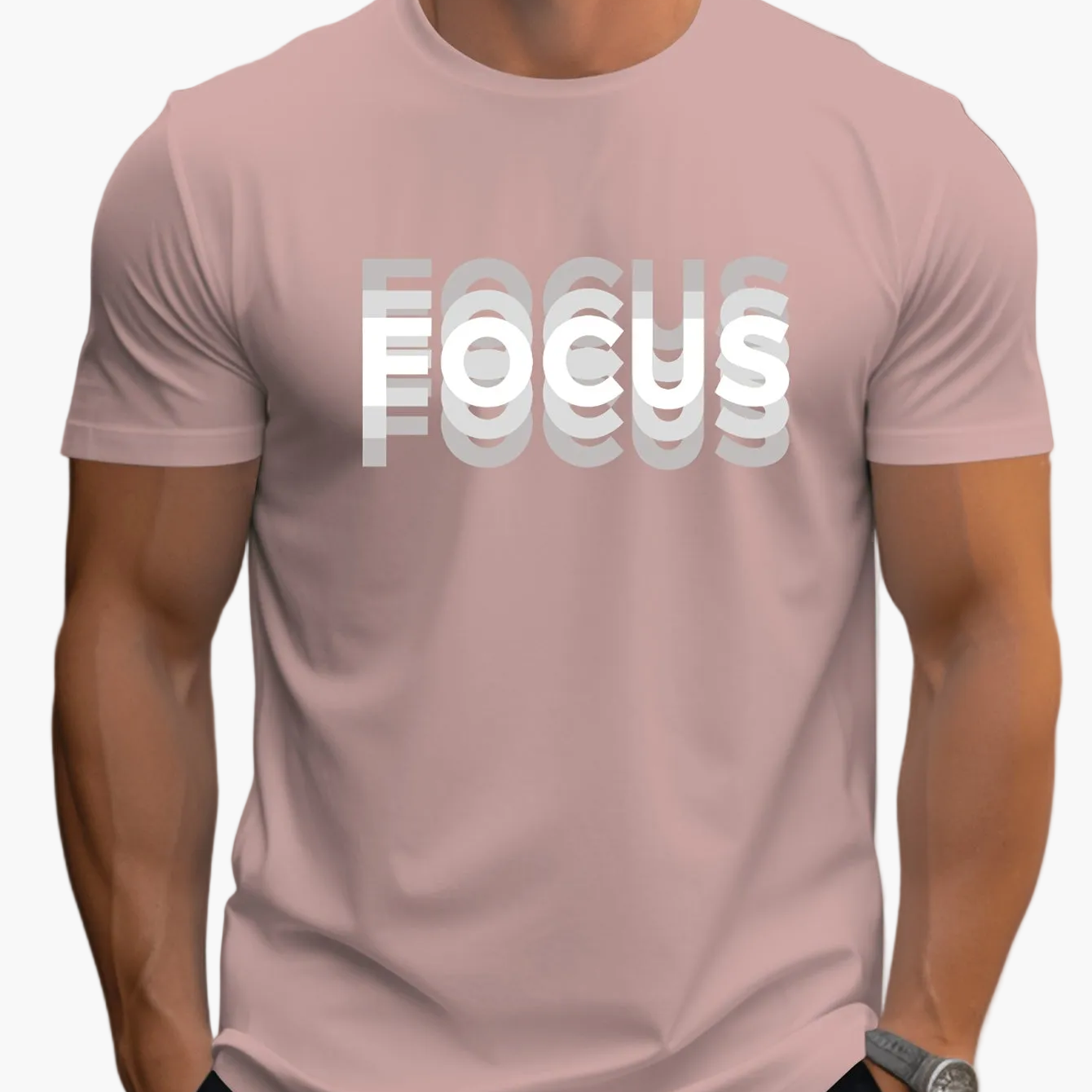 T-shirt Homme Style Moderne avec Motif "FOCUS" – Look Urbain et Inspirant