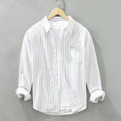 Edward – Chemise Oxford à Rayures en Coton pour Homme