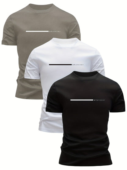 Herret-shirt i afslappet stil med moderne "whatever" tryk til hverdag