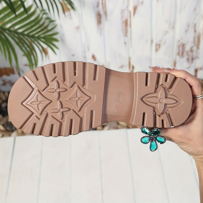 Mocassins élégants pour femme à chaîne dorée style preppy – Slip-on confort urbain