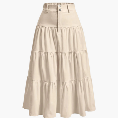 Jupe longue taille haute femme style bohème élégante pour printemps et été