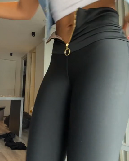 Ann – Pantalon Femme avec Fermeture Éclair et Effet Rehausse-Fesses