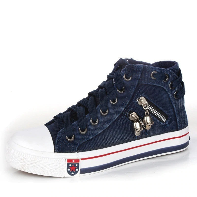 Carol – Chaussures Hautes Respirantes à Lacets Plates Grande Taille