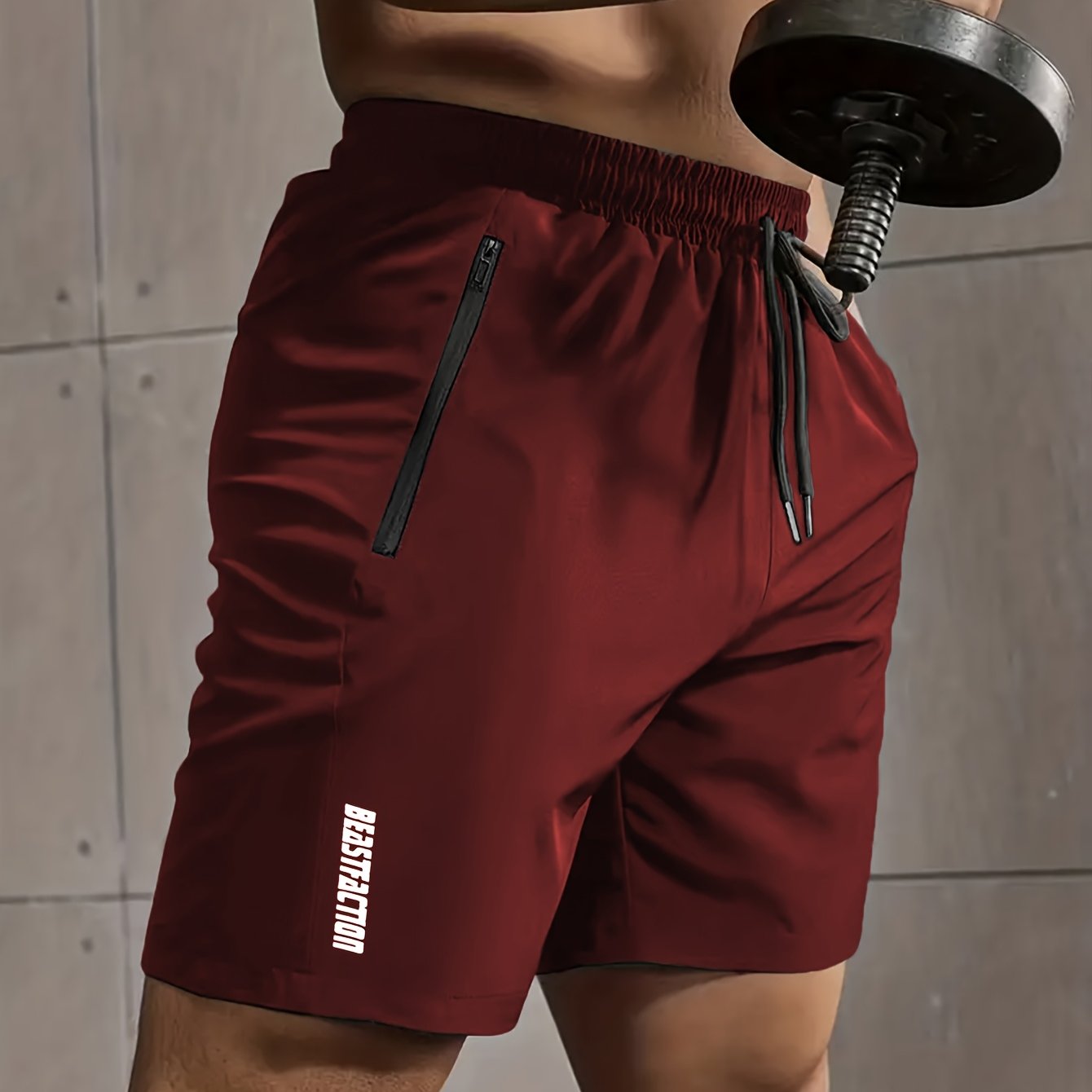 Korte sportbroek voor heren in fitnessstijl met ritszakken - Ideaal voor training en sportschool