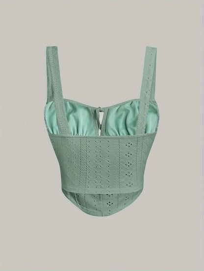 Bustier femenino estilo corsé bordado elegante para primavera y verano