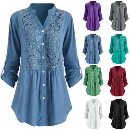 Sara – Chemise en dentelle avec panneau en dentelle