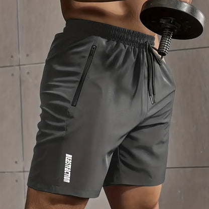 Korte sportbroek voor heren in fitnessstijl met ritszakken - Ideaal voor training en sportschool