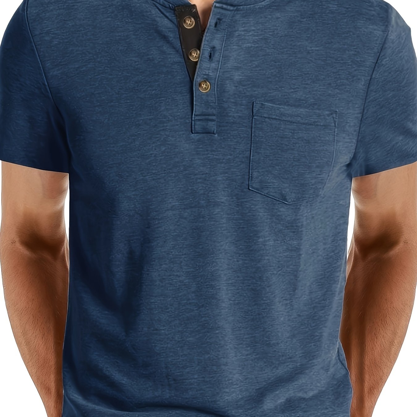 T-shirt à col tunisien décontracté pour homme – Style moderne pour usage quotidien