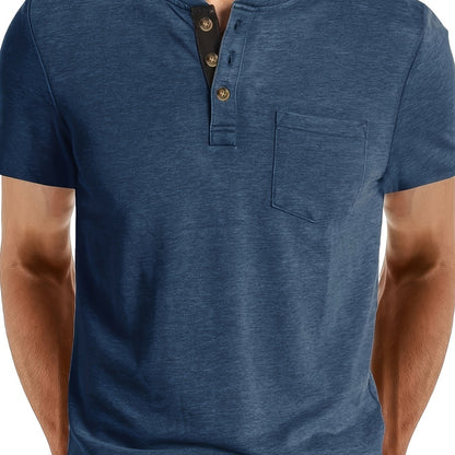 T-shirt à col tunisien décontracté pour homme – Style moderne pour usage quotidien