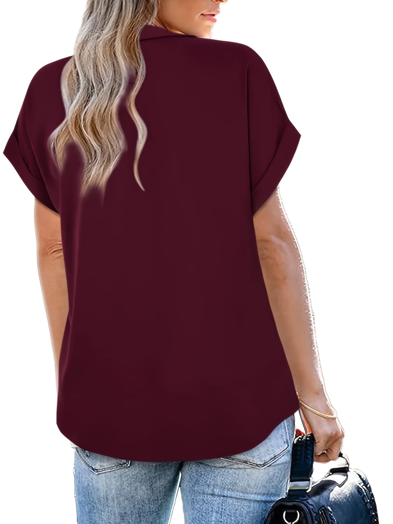 Elegant Women's Blouse Batwing Sleeves Casual Style Summer