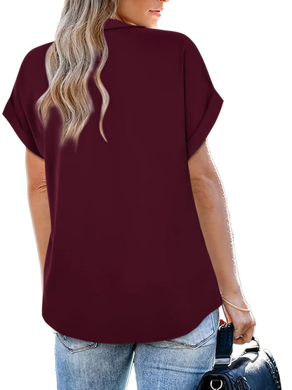 Elegant Women's Blouse Batwing Sleeves Casual Style Summer
