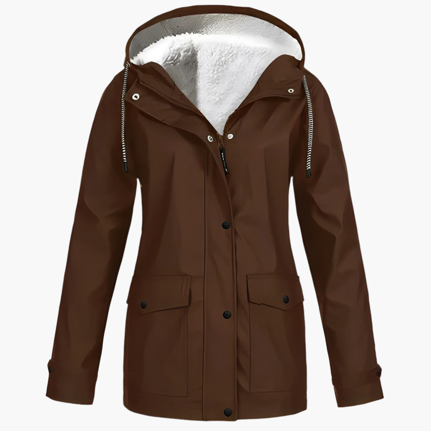 Veste imperméable femme style urbain doublée polaire pour hiver et pluie