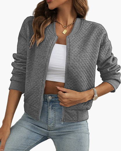 Blouson Bomber Matelassé Tendance Femme Style Urbain Décontracté