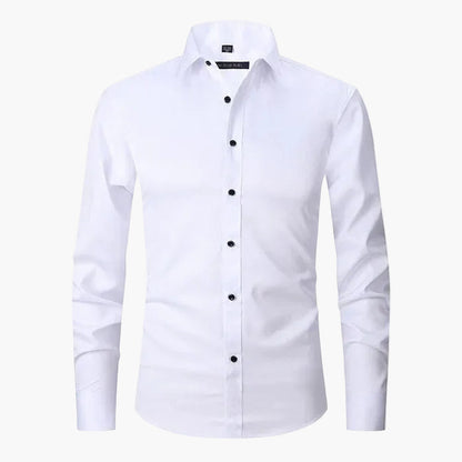 Camisa Ajustada para Hombre Elegante de Negocios y Casual – Mangas Largas, Estilo Moderno