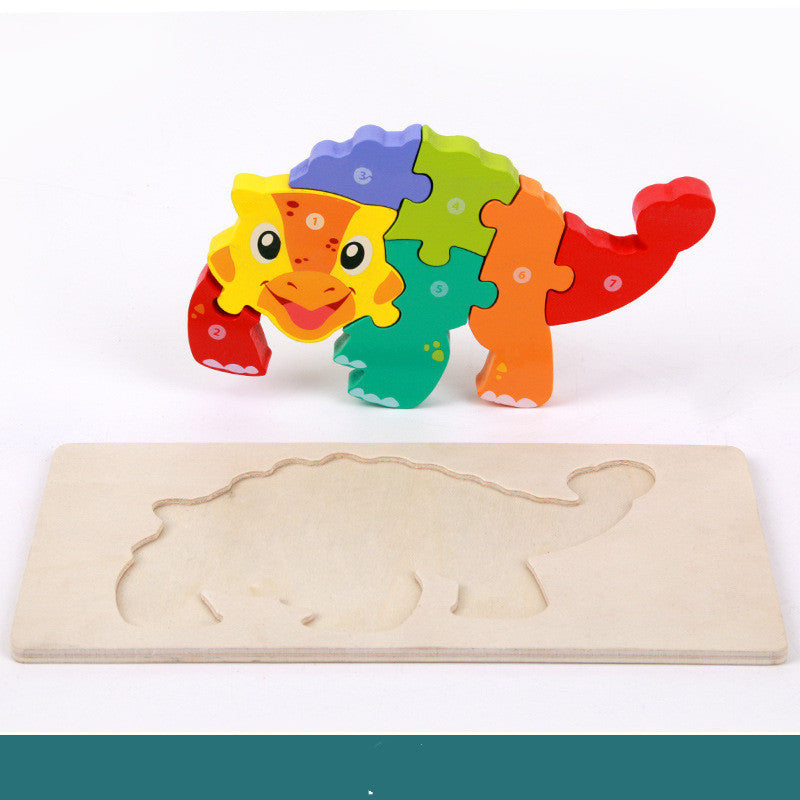 Puzzle 3D en Bois pour Enfants – Dinosaures Éducatifs et Ludiques