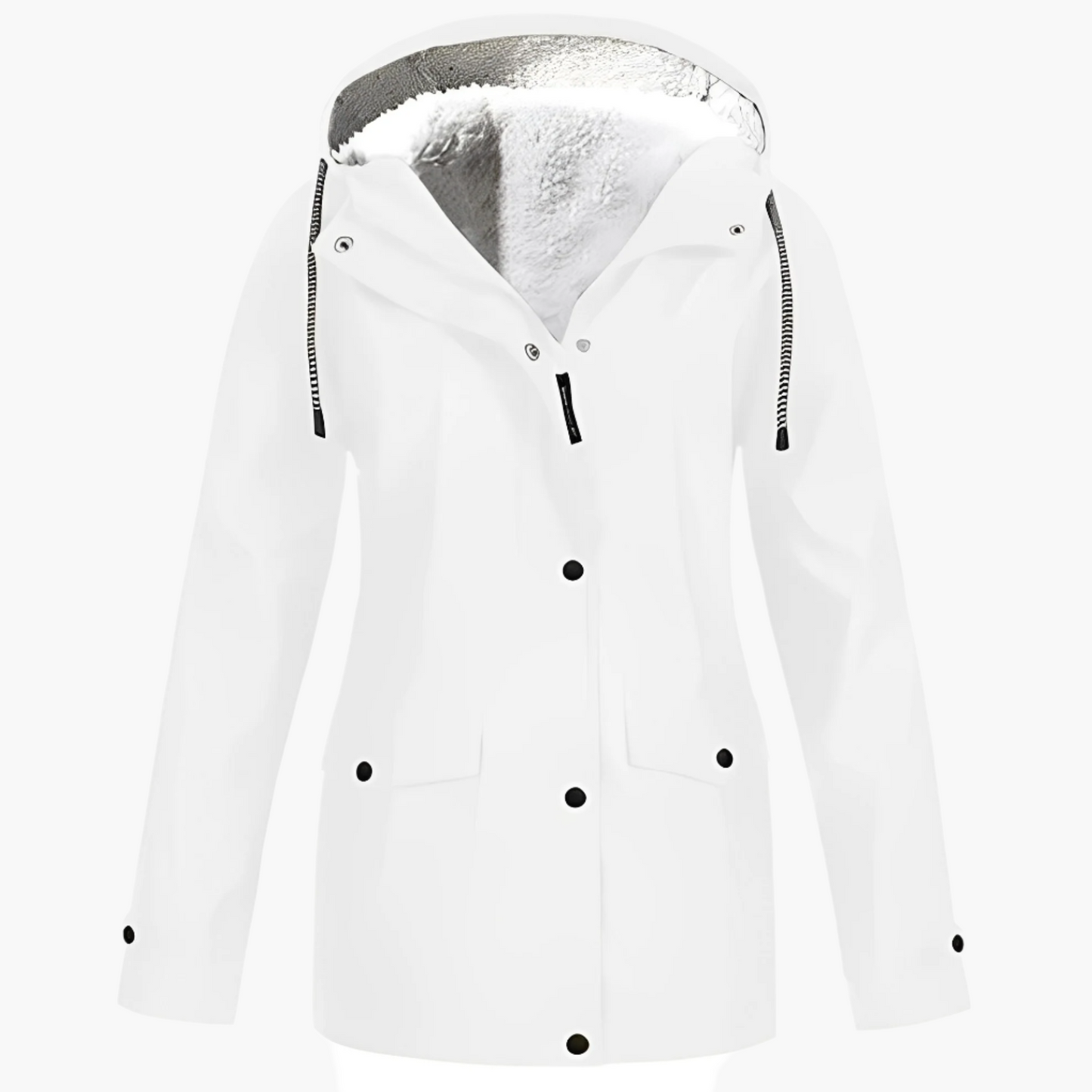 Veste imperméable femme style urbain doublée polaire pour hiver et pluie