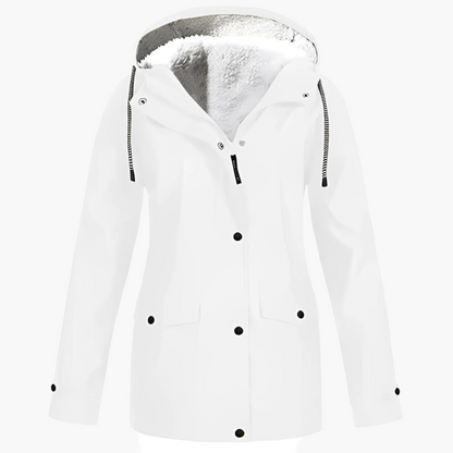 Veste imperméable femme style urbain doublée polaire pour hiver et pluie