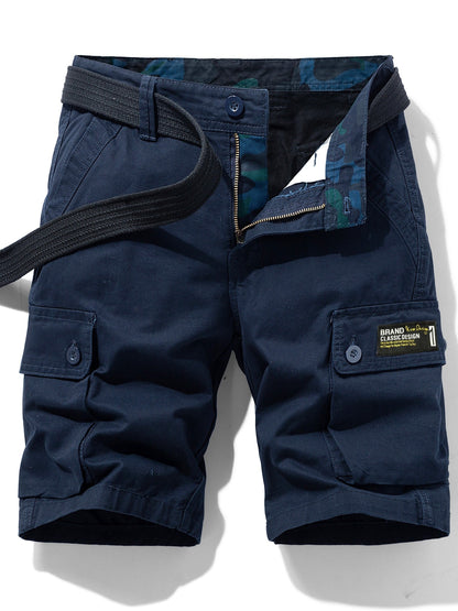 Casual short cargo shorts for men with multiple pockets and belt – Ideal for summer and outdoor activities
