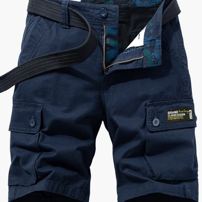 Casual short cargo shorts for men with multiple pockets and belt – Ideal for summer and outdoor activities