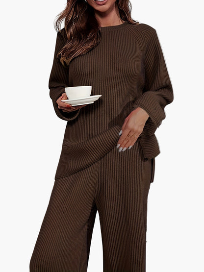Ensemble Femme Décontracté Pull Large et Pantalon Ample Pour Détente ou Maison