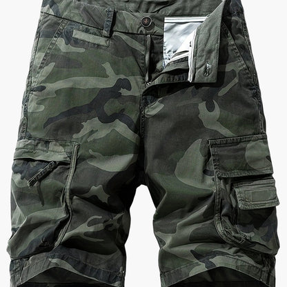 Kort cargo camouflage-stil militærbukser til mænd – Ideel til udendørs, fritid og ferie