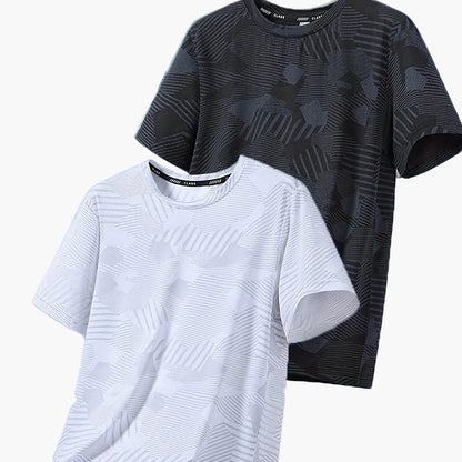 Camiseta casual para hombre estilo tropical transpirable de manga corta - Pack de 2, ideal para el verano