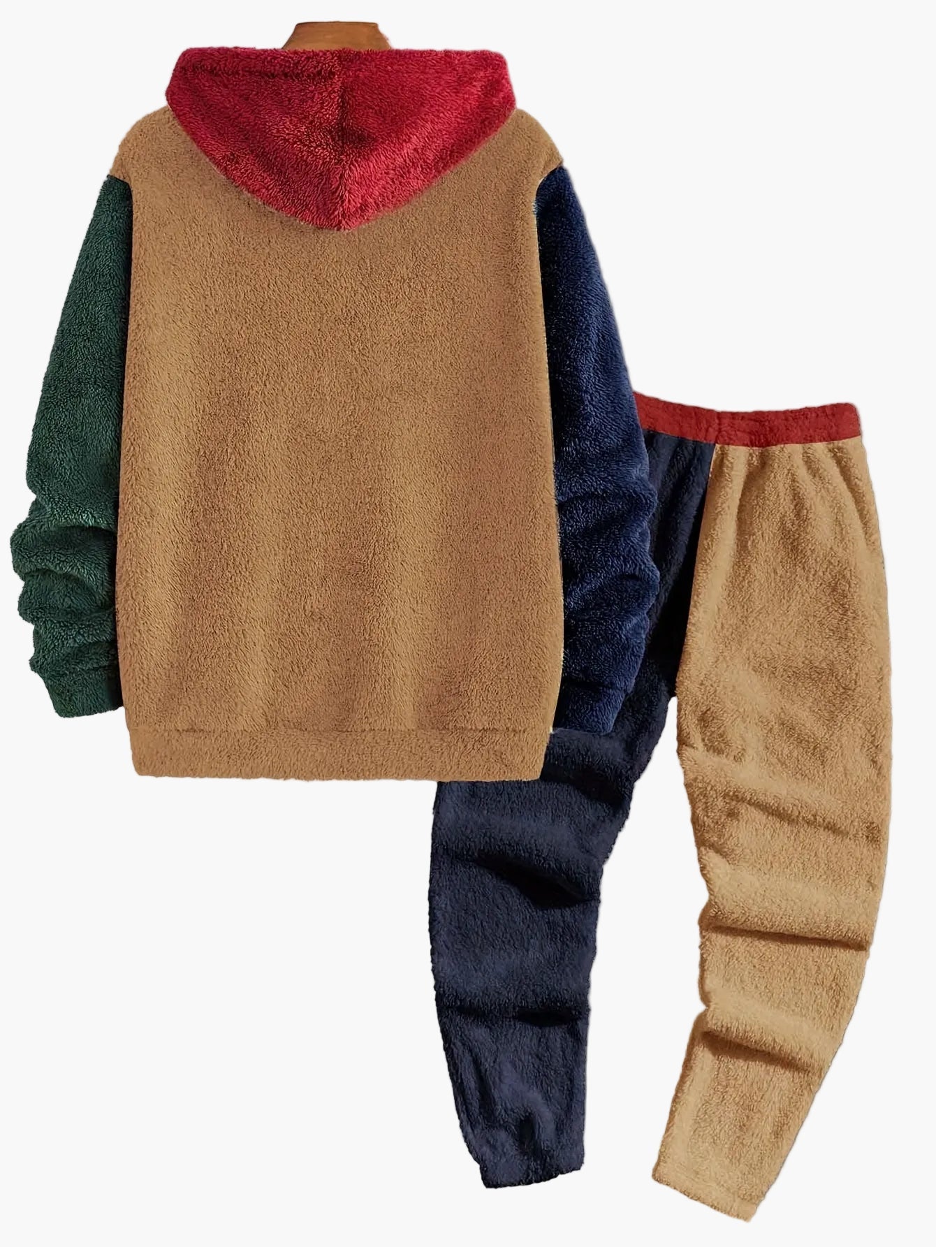 Ensemble décontracté homme à capuche style polaire pour automne/hiver