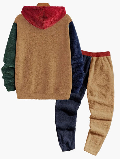 Ensemble décontracté homme à capuche style polaire pour automne/hiver