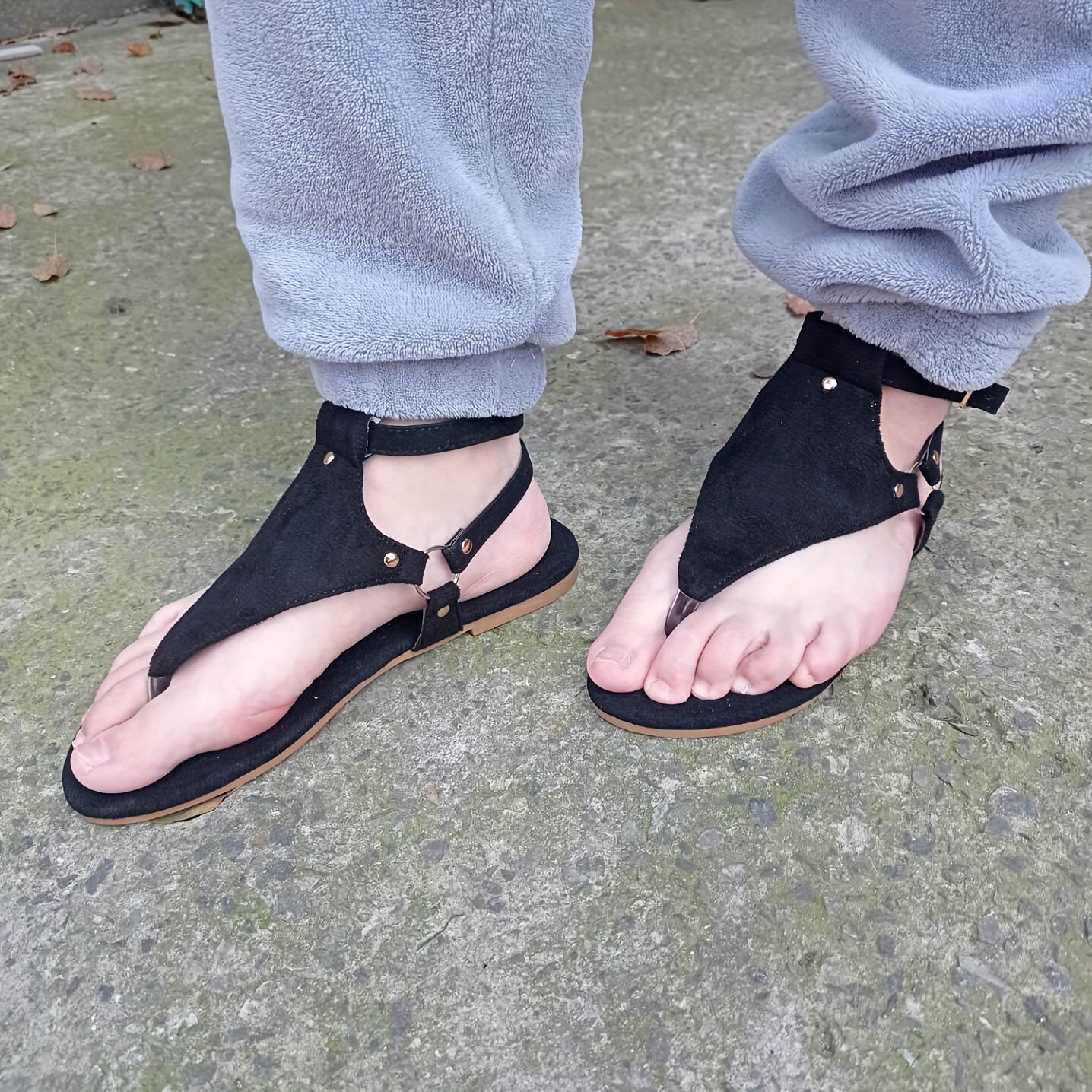 Sandales T-strap tendance pour femme style décontracté été