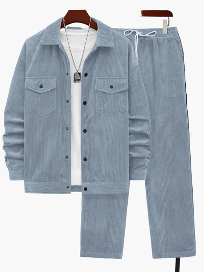 Ensemble décontracté homme style urbain veste et pantalon, idéal automne-hiver