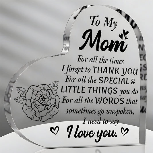 Regalo decorativo vintage en forma de corazón para mujer – Placa con mensaje emotivo para mamá, decoración de oficina o casa
