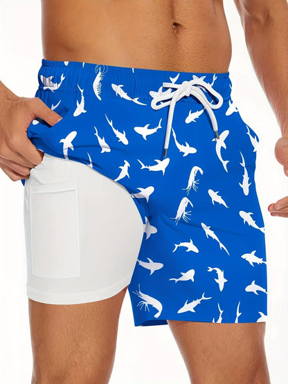 Short de bain homme motif canard jaune style amusant pour piscine et plage