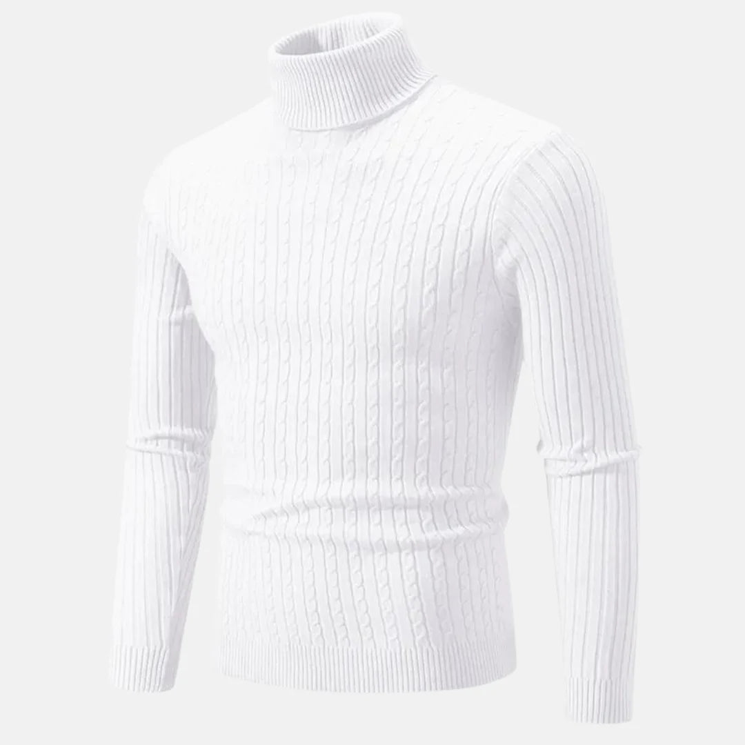 Pull Chaud à Col Roulé Tricoté pour Homme